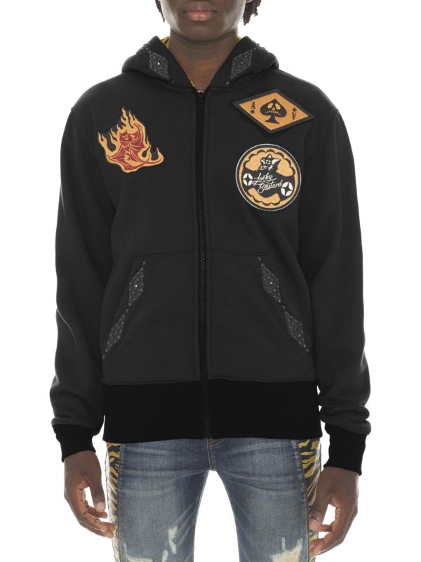 Cult Of Individuality Embroidered Zip Up Hoodie